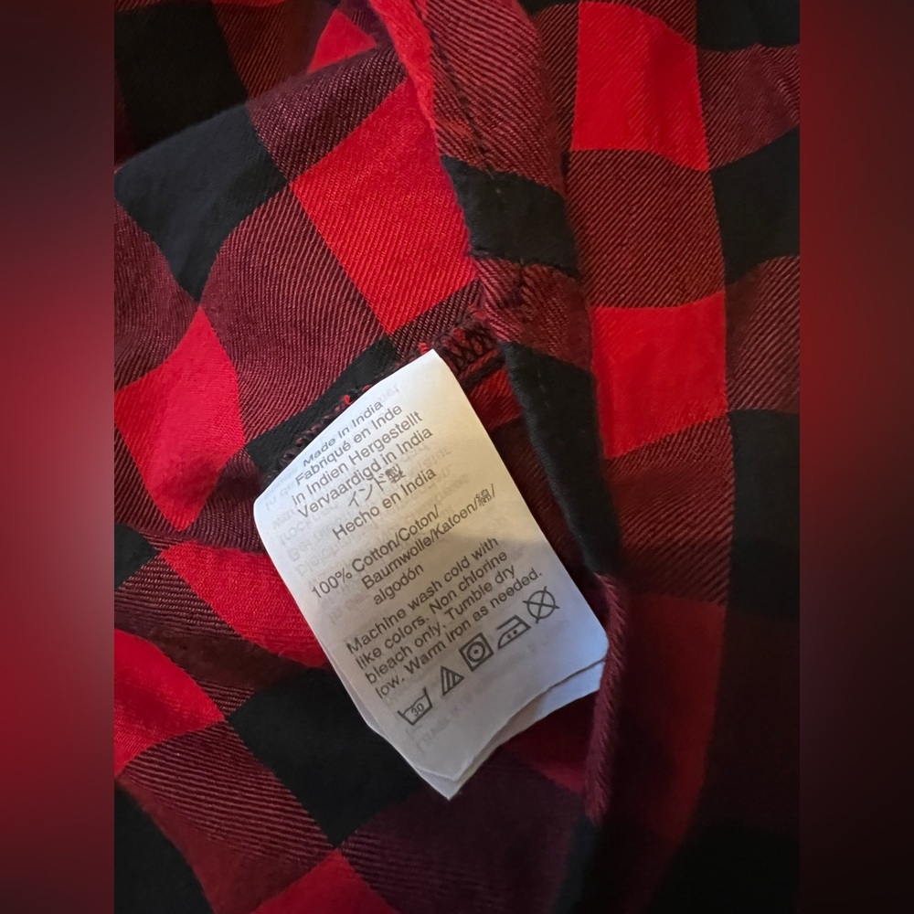 Madewell - NWT - red and black plaid shirt - Christmas sweater / long sleeve - Picture 6 of 6
